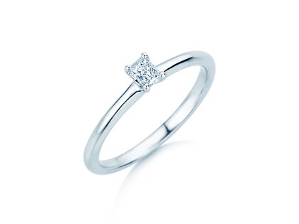 Verlovingsring Radiant Clean in 14K witgoud met diamant 0,08ct G/SI