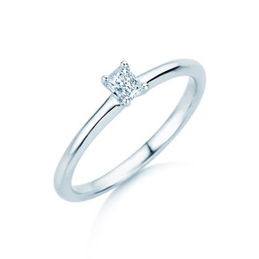 Verlovingsring Radiant Clean in 14K witgoud met diamant 0,08ct G/SI
