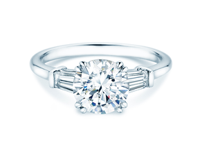 Verlovingsring Brilliant Tapered Baguette  in 14K witgoud met diamanten 0,41ct G/SI