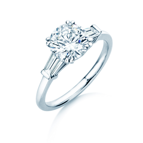 Verlovingsring Brilliant Tapered Baguette  in 14K witgoud met diamanten 0,41ct G/SI