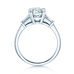 Verlovingsring Brilliant Tapered Baguette  in 14K witgoud met diamanten 0,41ct G/SI