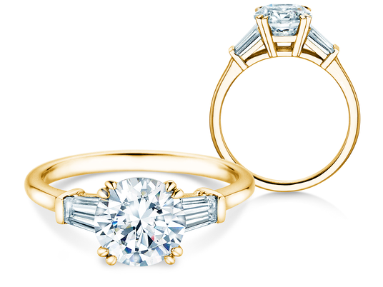 Verlovingsring Brilliant Tapered Baguette  in 9K geelgoud met Lab-grown diamanten 0,41ct E/VS