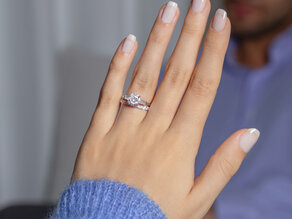 Verlovingsring Brilliant Tapered Baguette  in 14K witgoud met diamanten 0,41ct G/SI