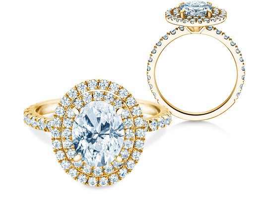 Verlovingsring The Orbit in 9K geelgoud met Lab-grown diamanten 0,94ct E/VS