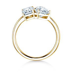 Verlovingsring Toi et Moi Emerald & Heart  in 9K geelgoud met Lab-grown diamanten 0,40ct E/VS