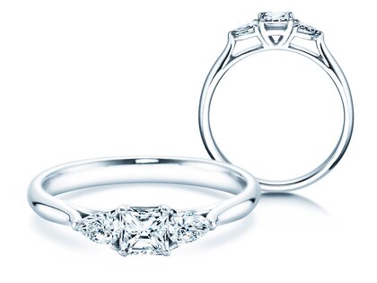 Verlovingsring Vivid Asscher in 14K witgoud met diamanten 0,53ct G/SI