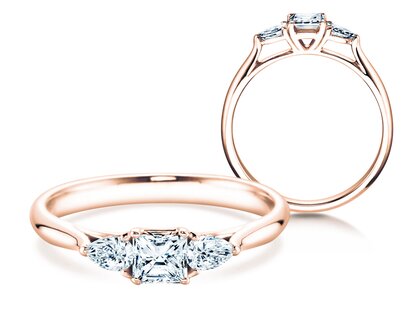 Verlovingsring Vivid Asscher in 14K roségoud met diamanten 0,53ct G/SI