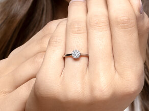 Verlovingsring Bloom in 14K witgoud met diamanten 0,22ct G/SI