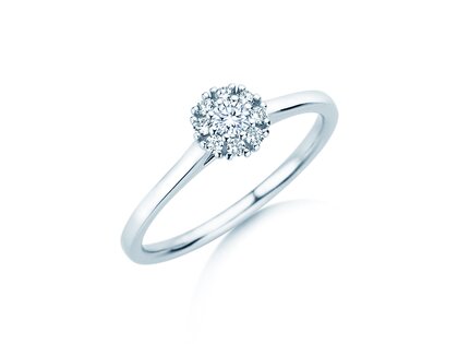Verlovingsring Bloom in 14K witgoud met diamanten 0,22ct G/SI