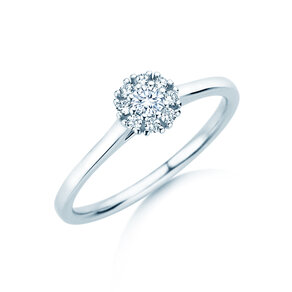 Verlovingsring Bloom in 14K witgoud met diamanten 0,22ct G/SI