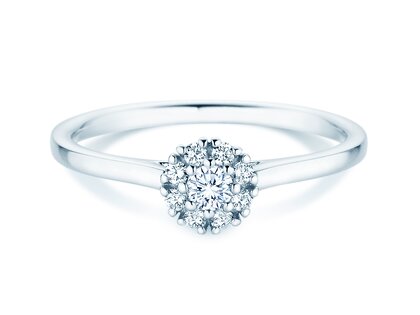 Verlovingsring Bloom in 14K witgoud met diamanten 0,22ct G/SI