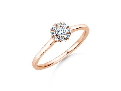 Verlovingsring Bloom in 18K roségoud met diamanten 0,22ct G/SI