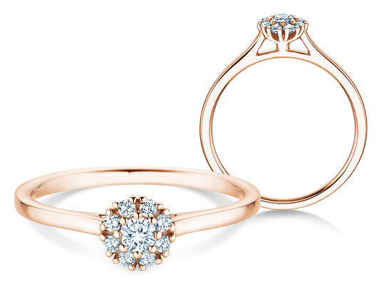 Verlovingsring Bloom in 9K witgoud met diamanten 0,22ct G/SI