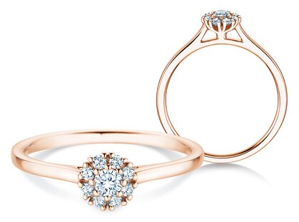 Verlovingsring Bloom in 14K roségoud met diamanten 0,22ct G/SI