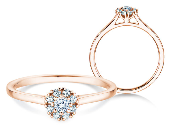Verlovingsring Bloom in 18K roségoud met diamanten 0,22ct G/SI