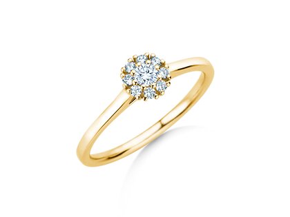 Verlovingsring Bloom in 14K geelgoud met diamanten 0,22ct G/SI