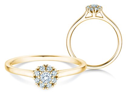 Verlovingsring Bloom in 18K geelgoud met diamanten 0,22ct G/SI