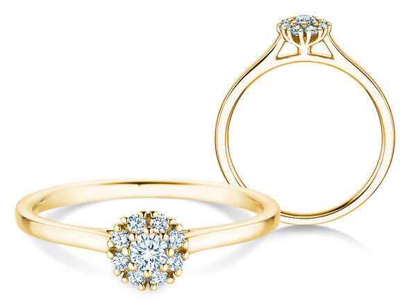 Verlovingsring Bloom in 14K geelgoud met diamanten 0,22ct G/SI