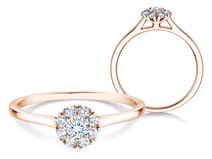 Verlovingsring Bloom in 14K roségoud met diamanten 0,31ct G/SI