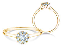 Verlovingsring Bloom in 14K geelgoud met diamanten 0,31ct G/SI