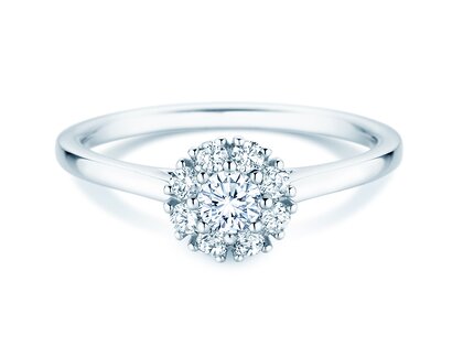 Verlovingsring Bloom in 14K witgoud met diamanten 0,40ct G/SI