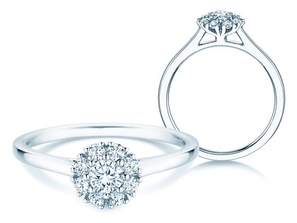 Verlovingsring Bloom in 14K witgoud met diamanten 0,40ct G/SI