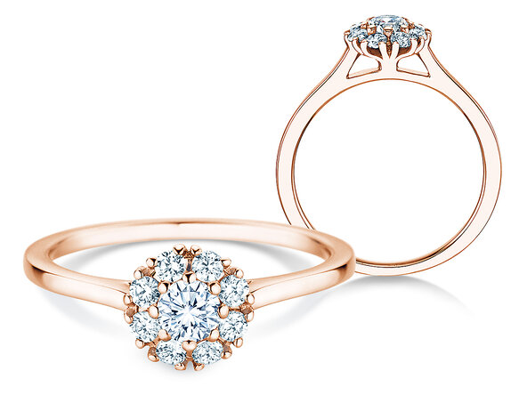 Verlovingsring Bloom in 18K roségoud met diamanten 0,49ct G/SI