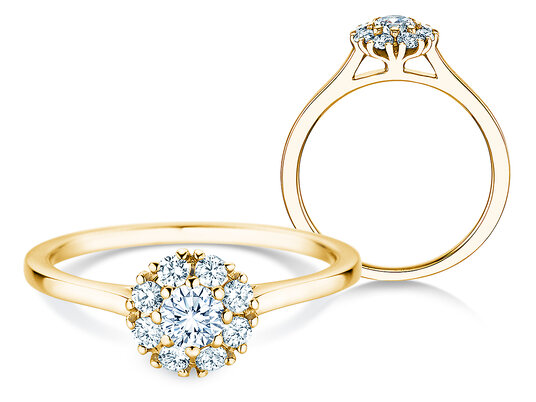 Verlovingsring Bloom in 14K geelgoud met diamanten 0,49ct G/SI