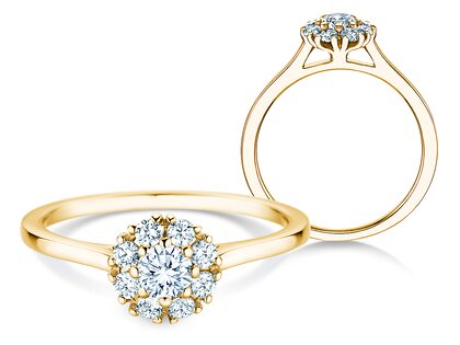 Verlovingsring Bloom in 14K geelgoud met diamanten 0,49ct G/SI
