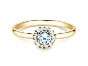 Verlovingsring Flower in 18K geelgoud met diamanten 0,33ct G/SI