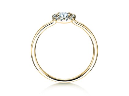 Verlovingsring Flower in 18K geelgoud met diamanten 0,33ct G/SI