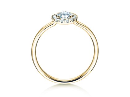 Verlovingsring Flower in 14K geelgoud met diamanten 0,49ct G/SI