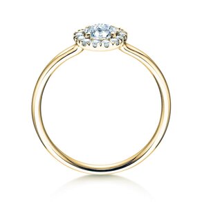 Verlovingsring Flower in 14K geelgoud met diamanten 0,49ct G/SI