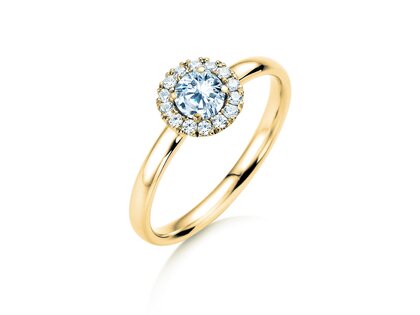 Verlovingsring Flower in 14K geelgoud met diamanten 0,49ct G/SI