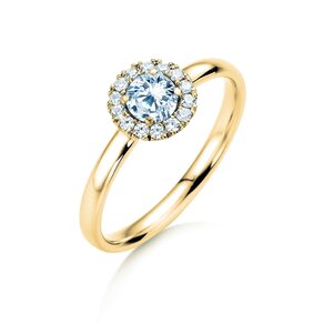 Verlovingsring Flower in 14K geelgoud met diamanten 0,49ct G/SI