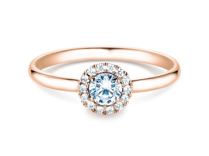 Verlovingsring Flower in 18K roségoud met diamanten 0,33ct G/SI
