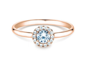 Verlovingsring Flower in 18K roségoud met diamanten 0,33ct G/SI