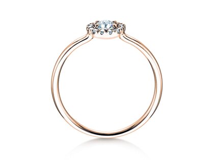 Verlovingsring Flower in 18K roségoud met diamanten 0,33ct G/SI