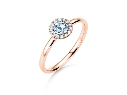 Verlovingsring Flower in 18K roségoud met diamanten 0,33ct G/SI