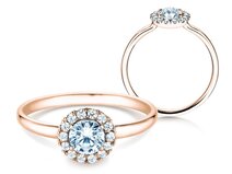 Verlovingsring Flower in 9K roségoud met diamanten 0,87ct G/SI