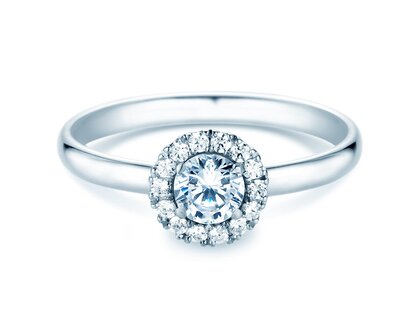 Verlovingsring Flower in platina
