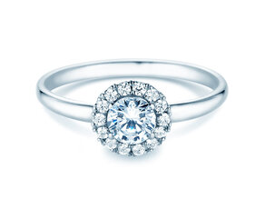 Verlovingsring Flower in 18K witgoud met diamanten 0,77ct G/SI