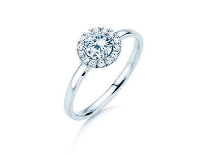 Verlovingsring Flower in 18K witgoud met diamanten 0,77ct G/SI