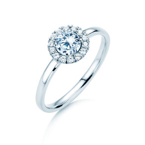 Verlovingsring Flower in 18K witgoud met diamanten 0,77ct G/SI