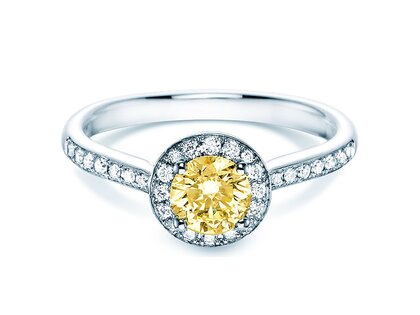 Verlovingsring Halo Intense in 18K witgoud met diamanten 0,78ct