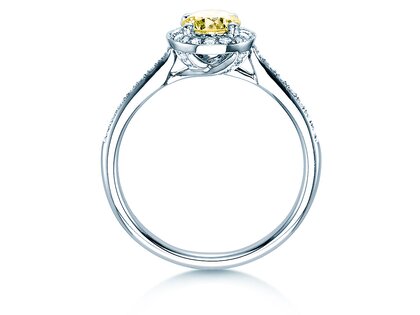 Verlovingsring Halo Intense in 18K witgoud met diamanten 0,78ct