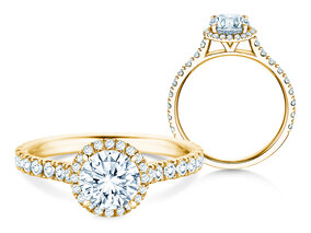 Verlovingsring Pure Infinity in 9K geelgoud met diamanten 0,65ct G/SI