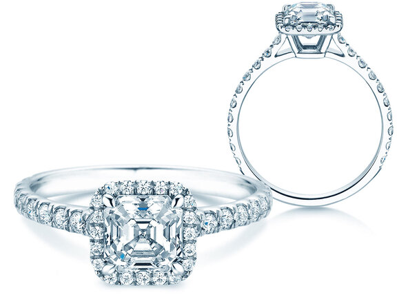 Verlovingsring Pure Life in 9K witgoud met Lab-grown diamanten 0,61ct E/VS