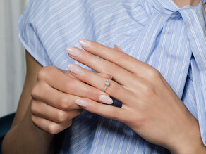 Verlovingsring Radiant Halo Pavé in 9K witgoud met diamanten 0,58ct G/SI