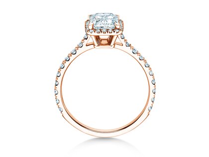 Verlovingsring Radiant Halo Pavé in roségoud